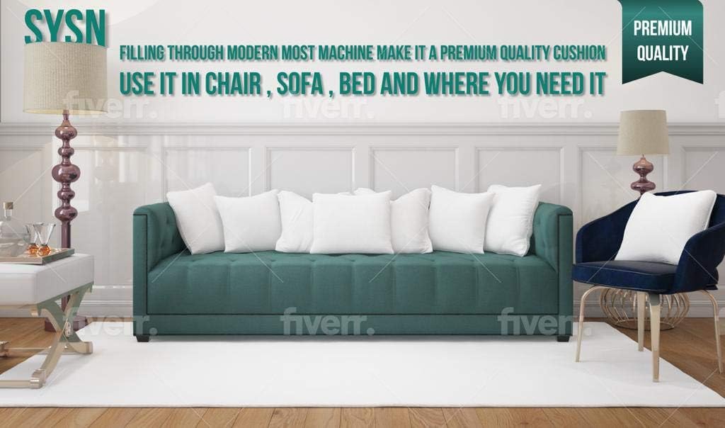 SYSN Cushion Inner Pads (Pack of 4) White Bounce Back 18x18 Cushion Inserts (45x45 cm) - Hollow Virgin Fiber Fillers For Decorative Scatters in Bed Sofa Outdoor with Stuffing - Image 11