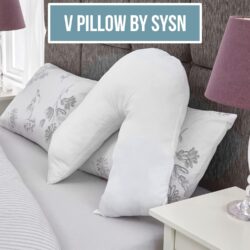 SYSN V Shaped Luxury Support Pillow Black Orthopedic Maternity Extra Filled For Neck And Back Support With Cushion