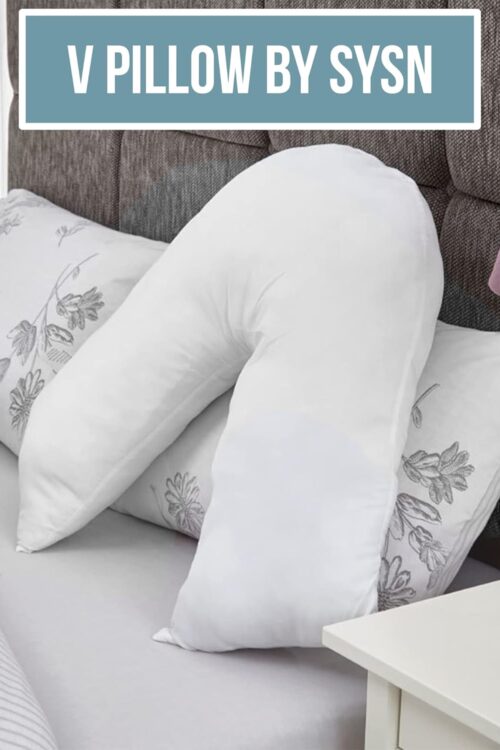 SYSN V Shaped Luxury Support Pillow Black Orthopedic Maternity Extra Filled For Neck And Back Support With Cushion